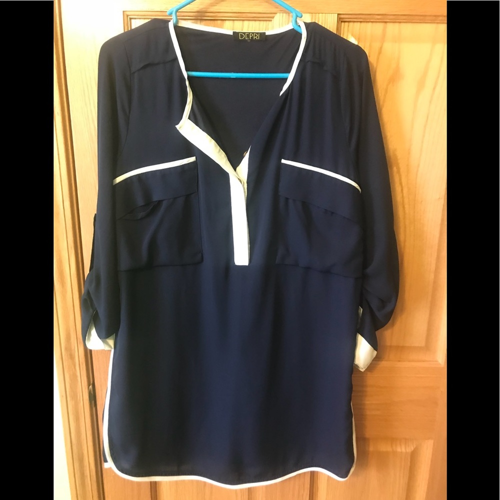 Boutique Navy with cream dress gold buttons